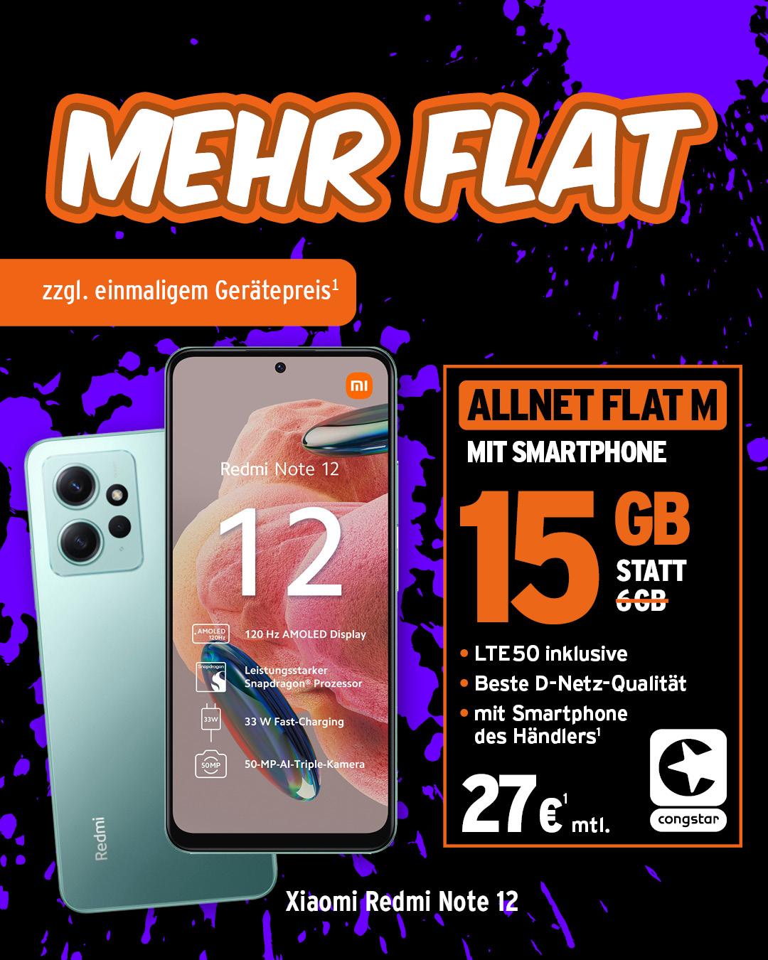 congstar Allnet Flat M und Xiaomi Redmi Note 12