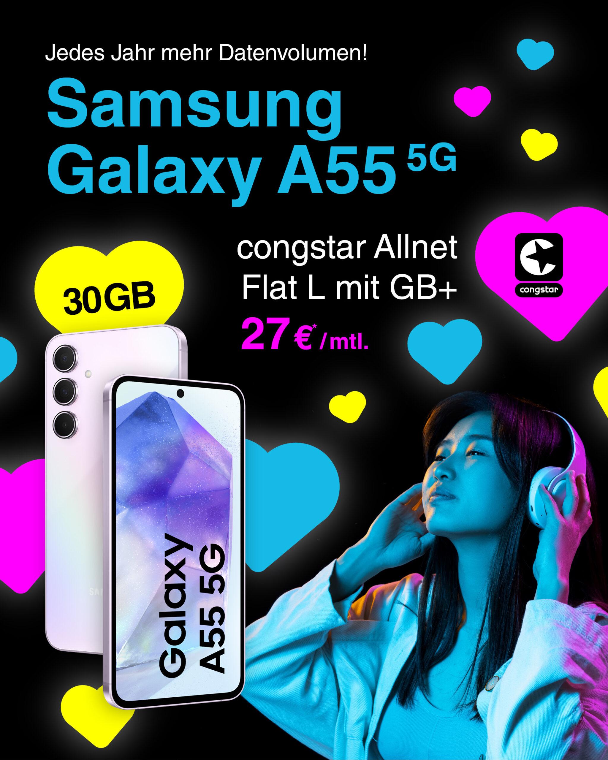 congstar Allnet Flat L mit GB+ und Samsung A55