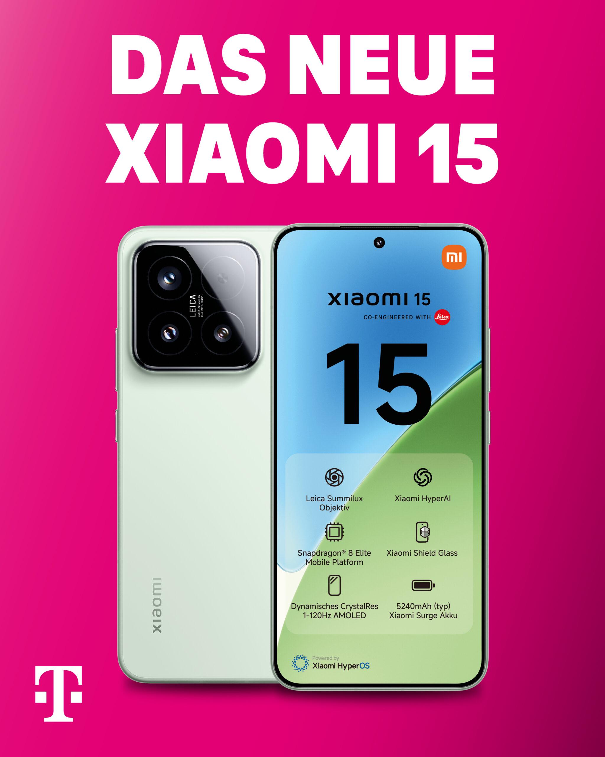 Eine Werbeanzeige für das Xiaomi 15.